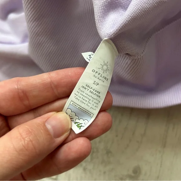 Aerie Offline Seamless Crop Top Athletic Wear Size Small Light Purple - Picture 3 of 5